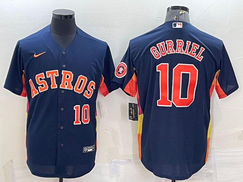 Men Houston Astros 10 Gurriel Blue Game Nike 2022 MLB Jersey